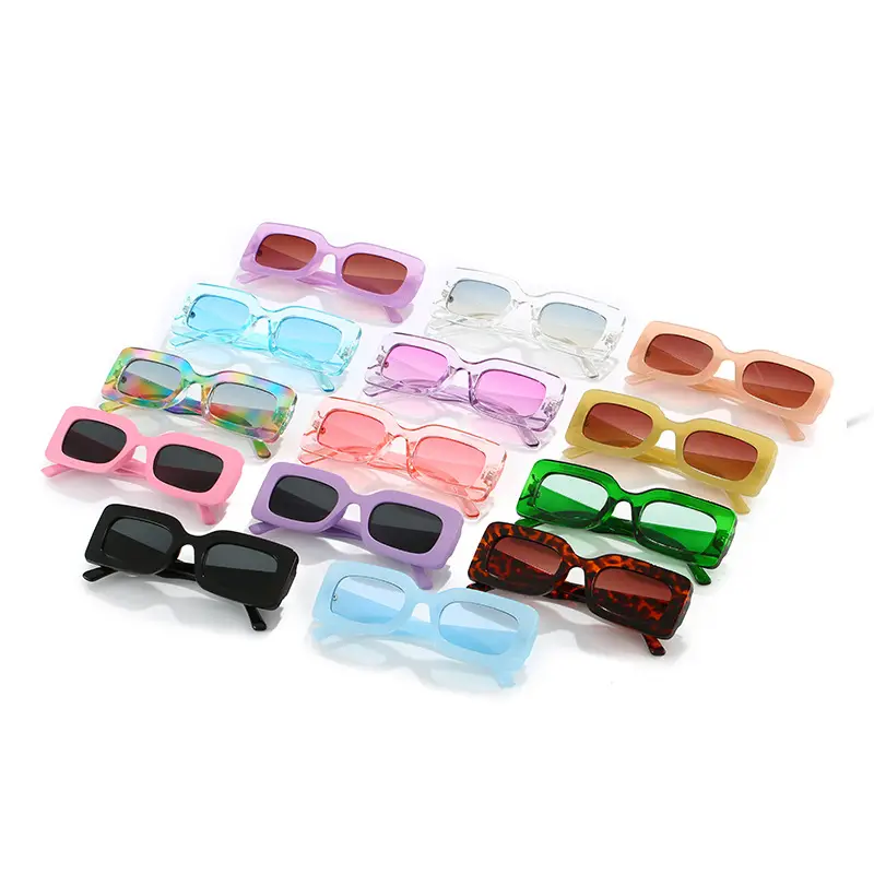 Square Frame Sunglasses Green Candy Color