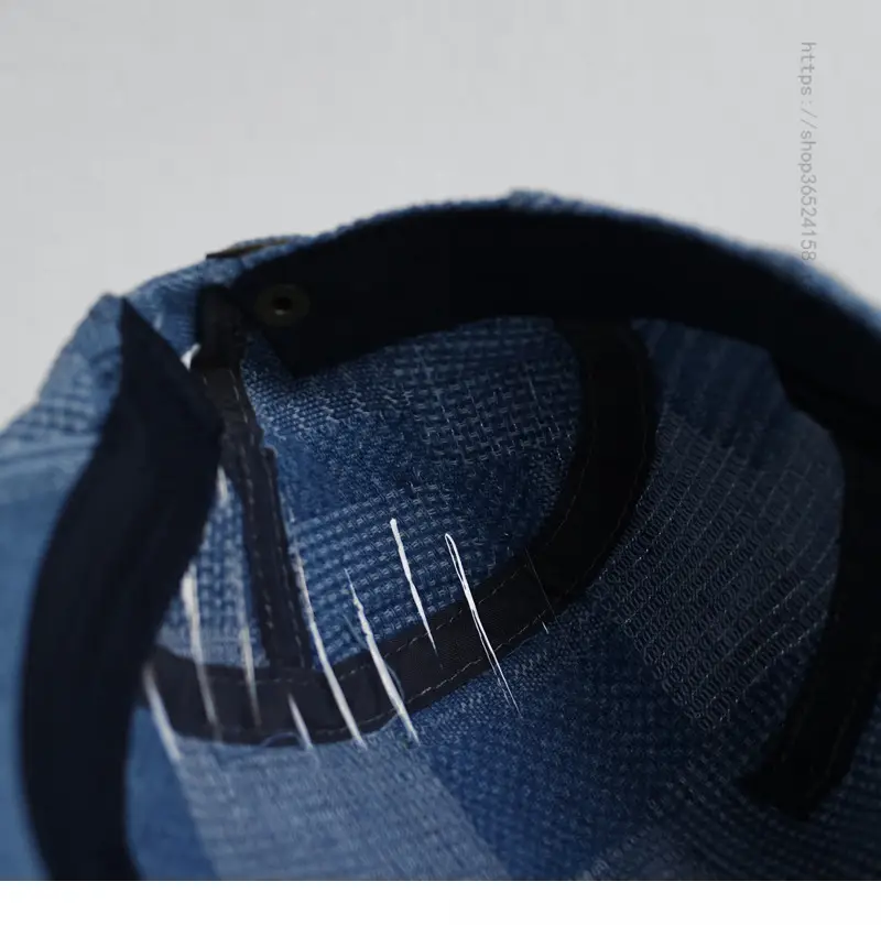 Vintage Blue Washed Short Eave Cap for Men Women — feature 6