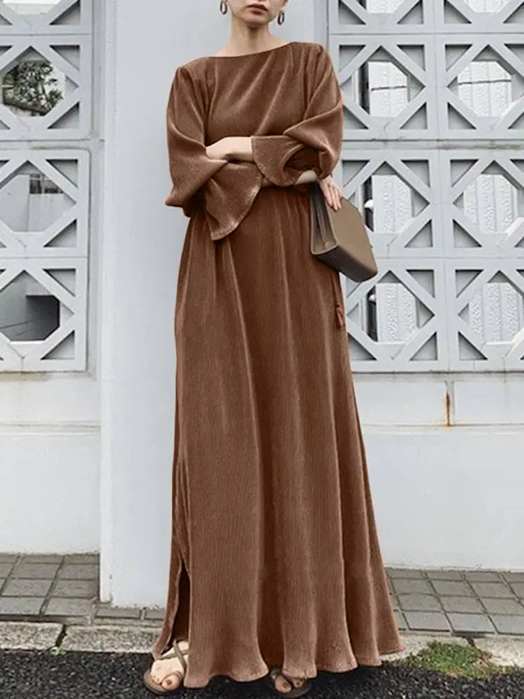 White Long Sleeve Robe Party Dress for Women - Image 2