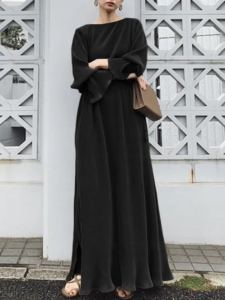 White Long Sleeve Robe Party Dress for Women - Image 3