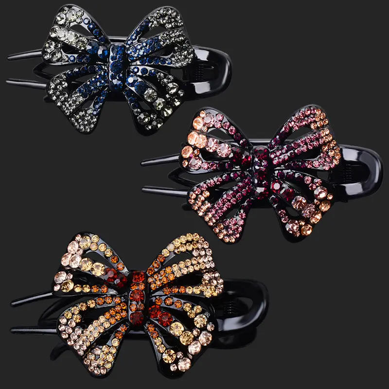 Black Korean Style Hair Clip with Bow and Duck Bill Design - Image 8