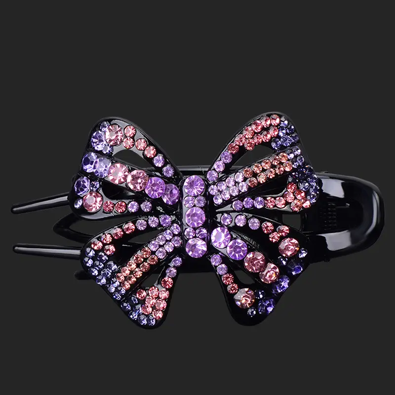 Black Korean Style Hair Clip with Bow and Duck Bill Design - Image 4