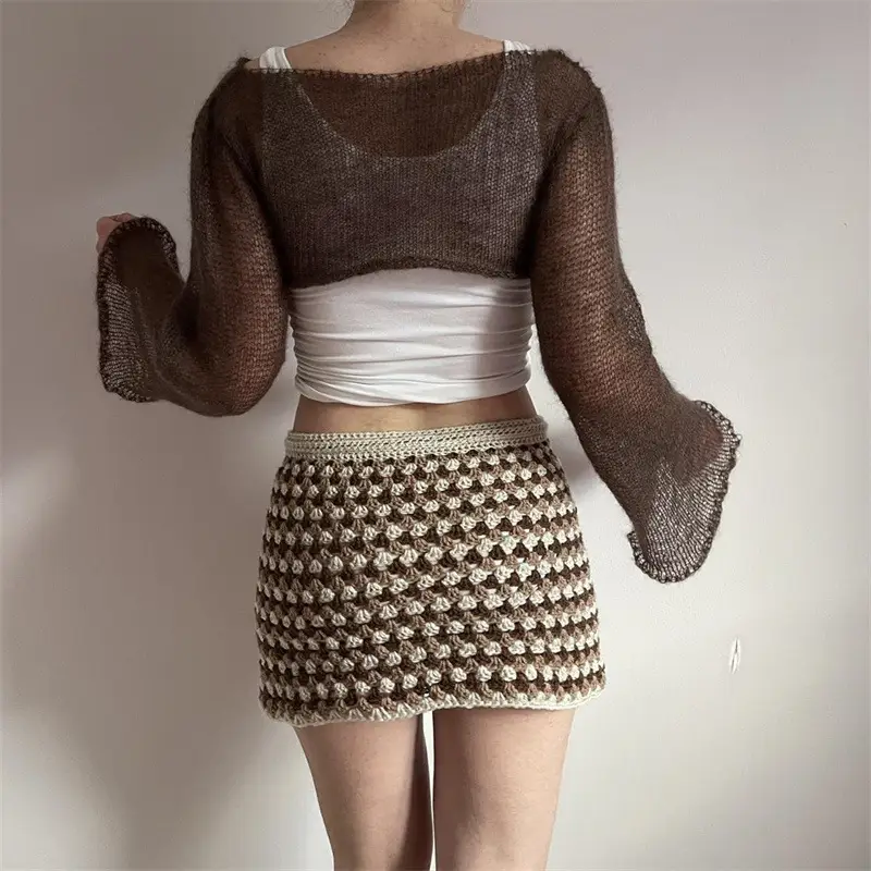2022 Green Knit Long Sleeve Women's Sweater - Image 5