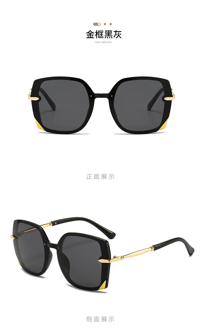 Women Polygonal Sunglasses Brown Gradient Gold Frame — feature 20