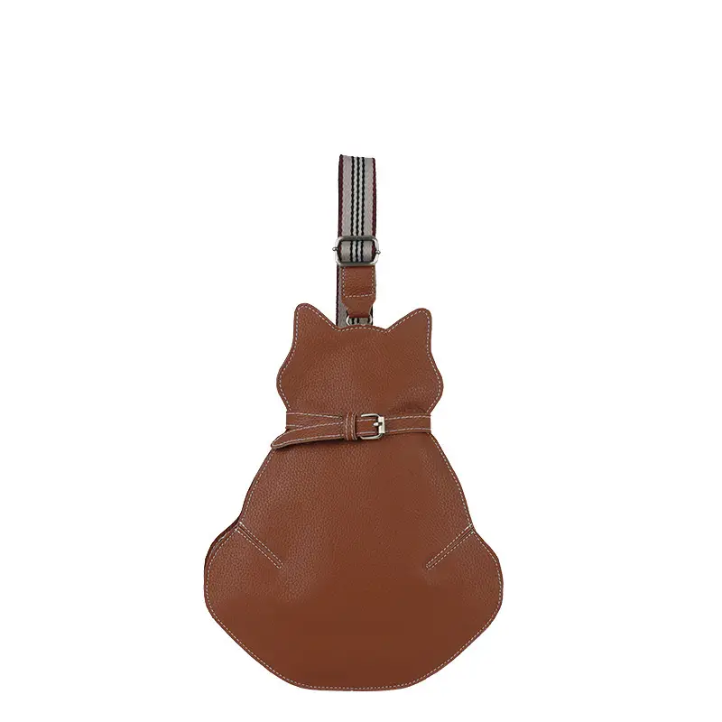 Cat Design Crossbody Bag Black Fashionable Shoulder Bag