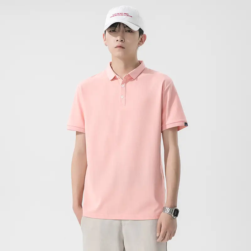 Men's Dark Gray Polo T-Shirt Short Sleeve Lapel Summer - Image 11