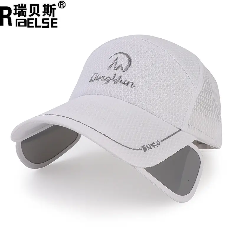 Adjustable Grey Mesh Baseball Cap for Men Women Outdoor Sports Fishing Hat - Image 2