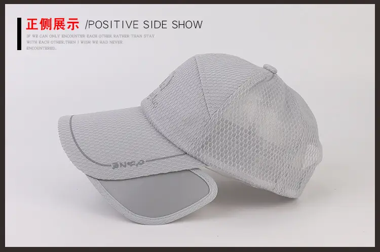 Adjustable Grey Mesh Baseball Cap for Men Women Outdoor Sports Fishing Hat — feature 10