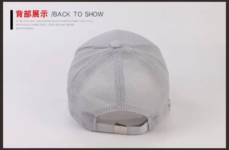 Adjustable Grey Mesh Baseball Cap for Men Women Outdoor Sports Fishing Hat — feature 11