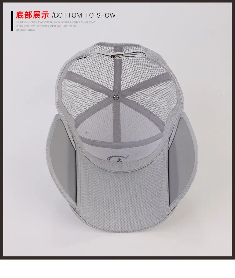 Adjustable Grey Mesh Baseball Cap for Men Women Outdoor Sports Fishing Hat — feature 13