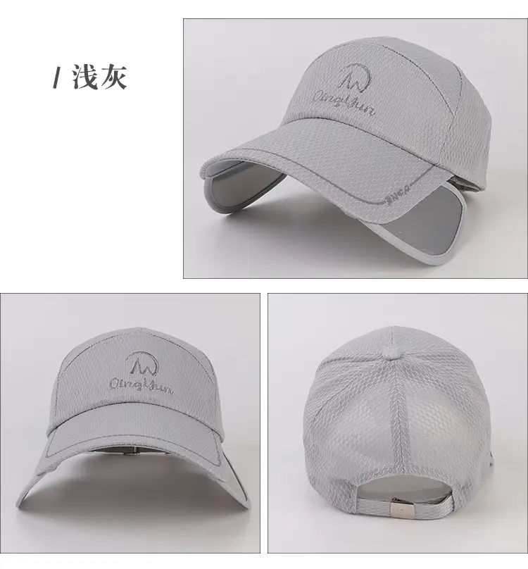 Adjustable Grey Mesh Baseball Cap for Men Women Outdoor Sports Fishing Hat — feature 19