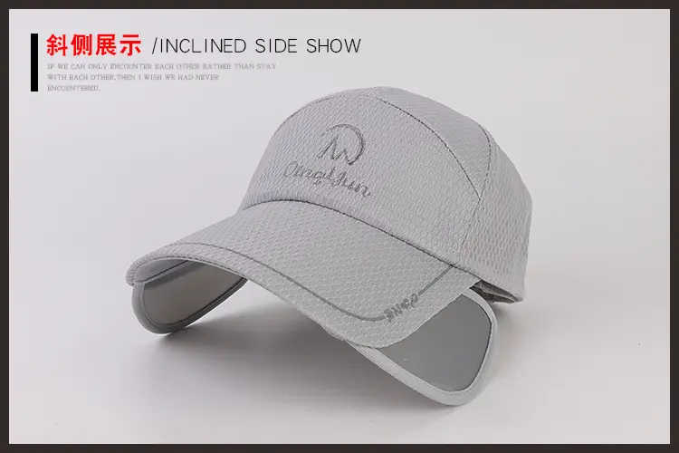 Adjustable Grey Mesh Baseball Cap for Men Women Outdoor Sports Fishing Hat — feature 9