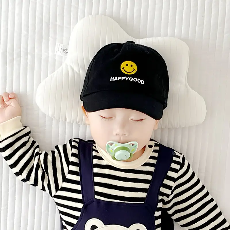 White Happy Good Baseball Cap for Kids & Teens - Image 11