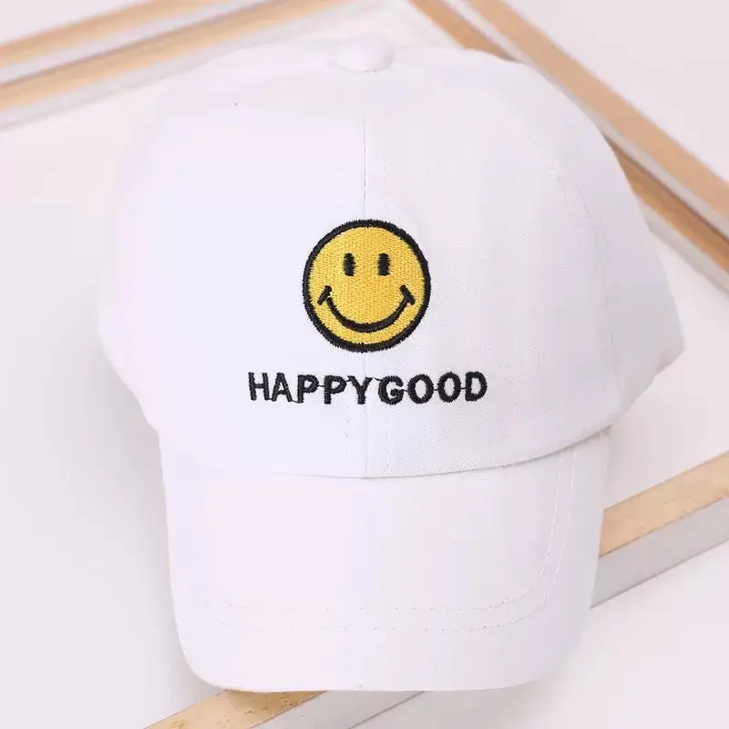 White Happy Good Baseball Cap for Kids & Teens - Image 12