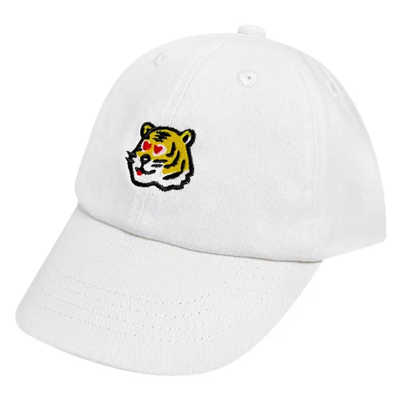 White Happy Good Baseball Cap for Kids & Teens