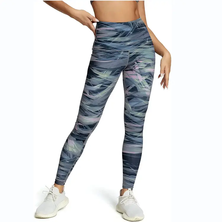 Purple Leopard Print High Waist Yoga Leggings