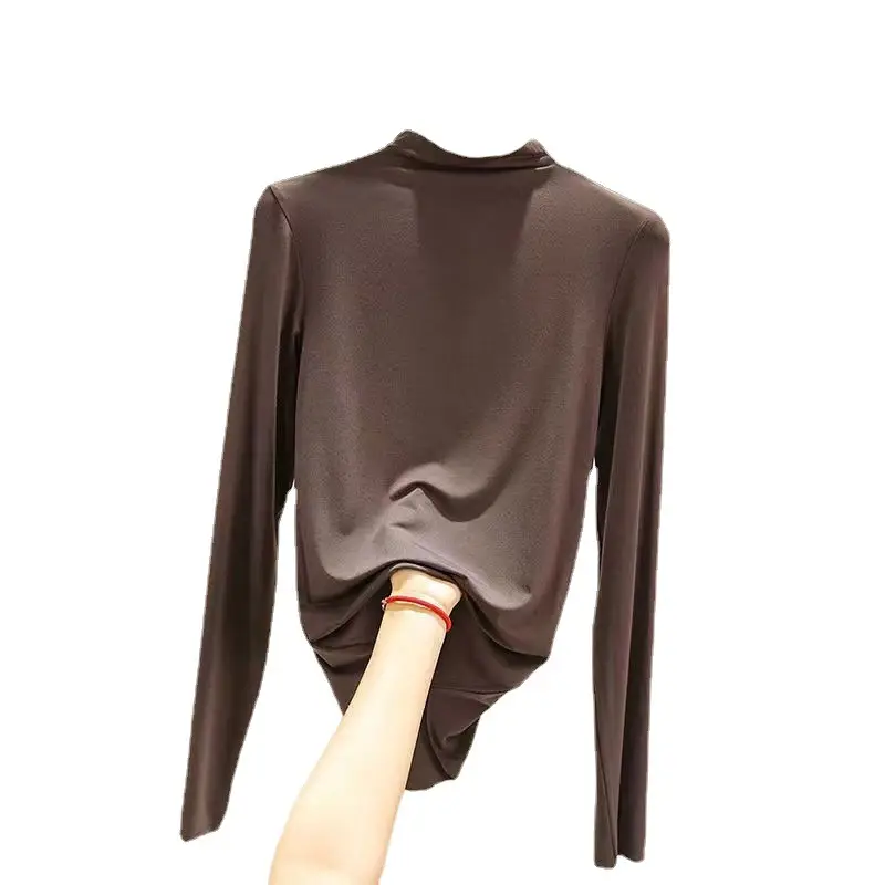 Black Half Turtleneck Long Sleeve Women's Top