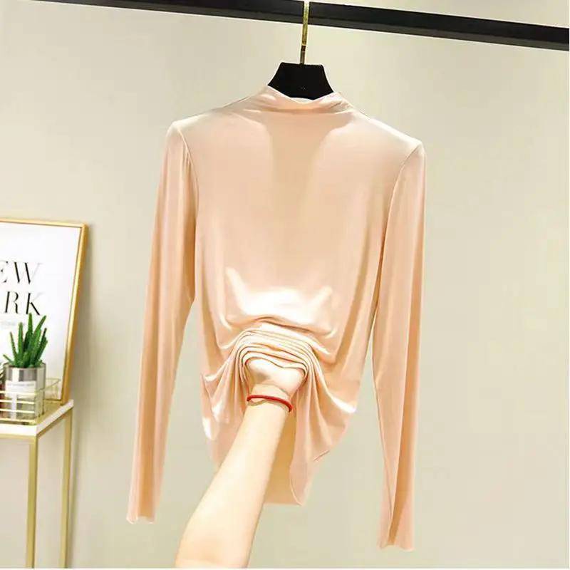 Black Half Turtleneck Long Sleeve Women's Top