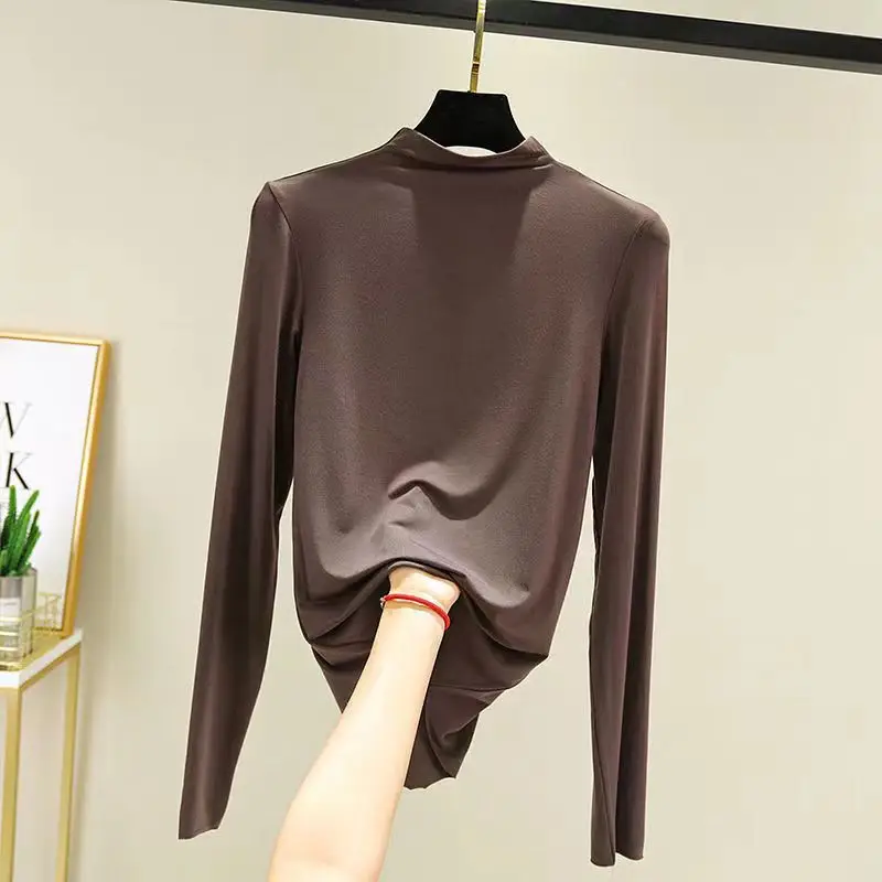 Black Half Turtleneck Long Sleeve Women's Top