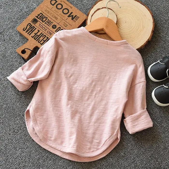 Soft Slub Cotton Long Sleeve T-Shirt for Boys Girls Medium Large — feature 28