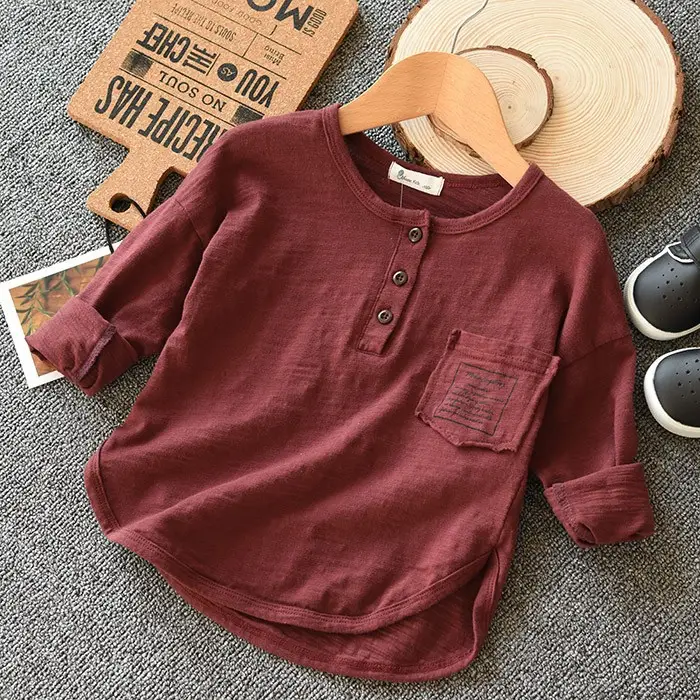 Soft Slub Cotton Long Sleeve T-Shirt for Boys Girls Medium Large — feature 5