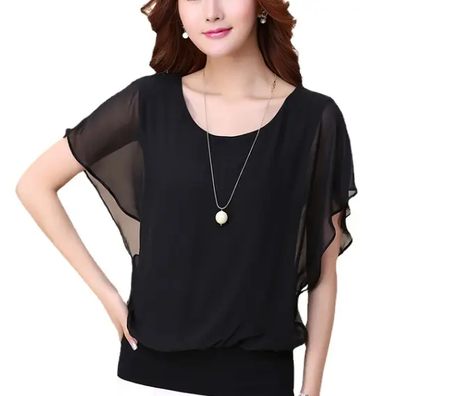 2024 Summer White Chiffon T-Shirt Women Plus Size Slim Fit - Image 9