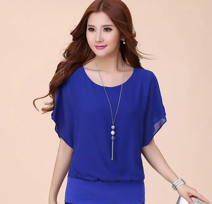 2024 Summer White Chiffon T-Shirt Women Plus Size Slim Fit - Image 3
