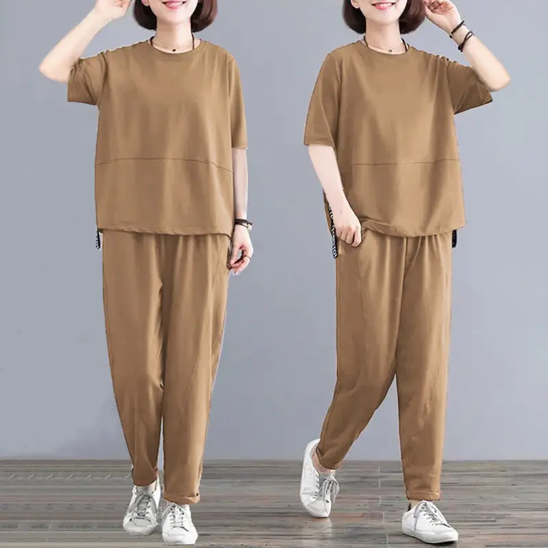 Women Loose Crossbody Sports Suit Brown 2025 - Image 3