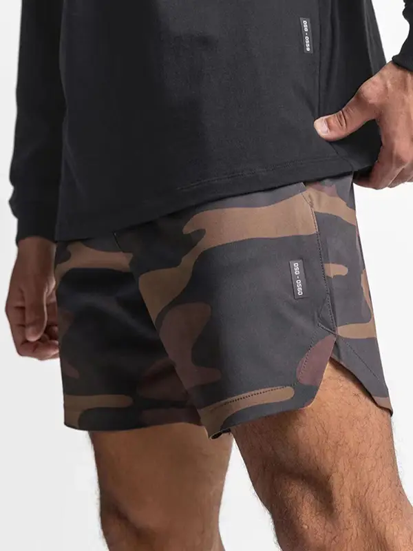 Men's Green Quick-Drying Sports Shorts with 4 Pockets