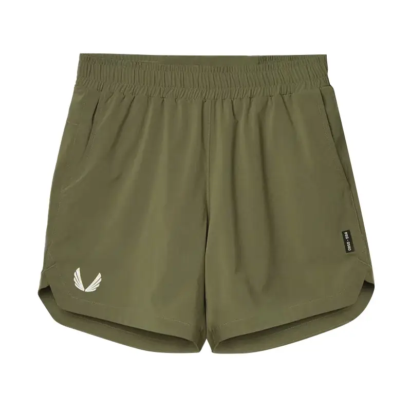 Men's Green Quick-Drying Sports Shorts with 4 Pockets