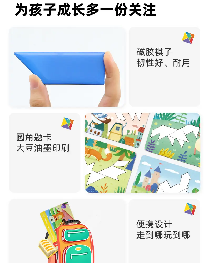 Magnetic Tangram Puzzle for Kids Education Geometry Teaching — feature 21