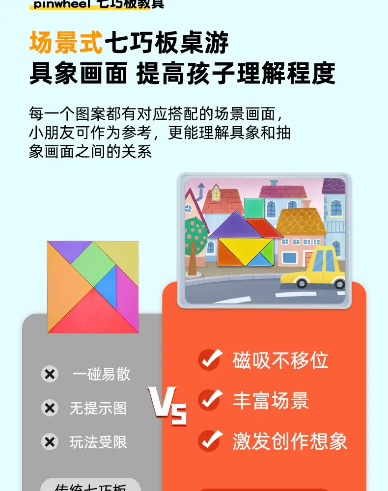 Magnetic Tangram Puzzle for Kids Education Geometry Teaching — feature 8