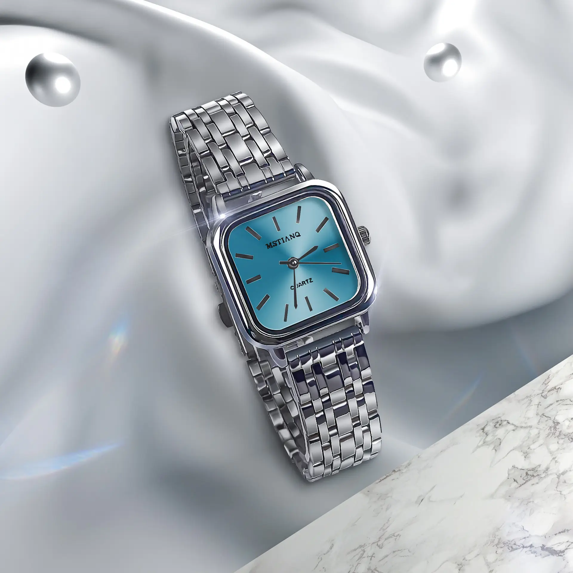 Square Watch Women's Light Luxury Silver 2022