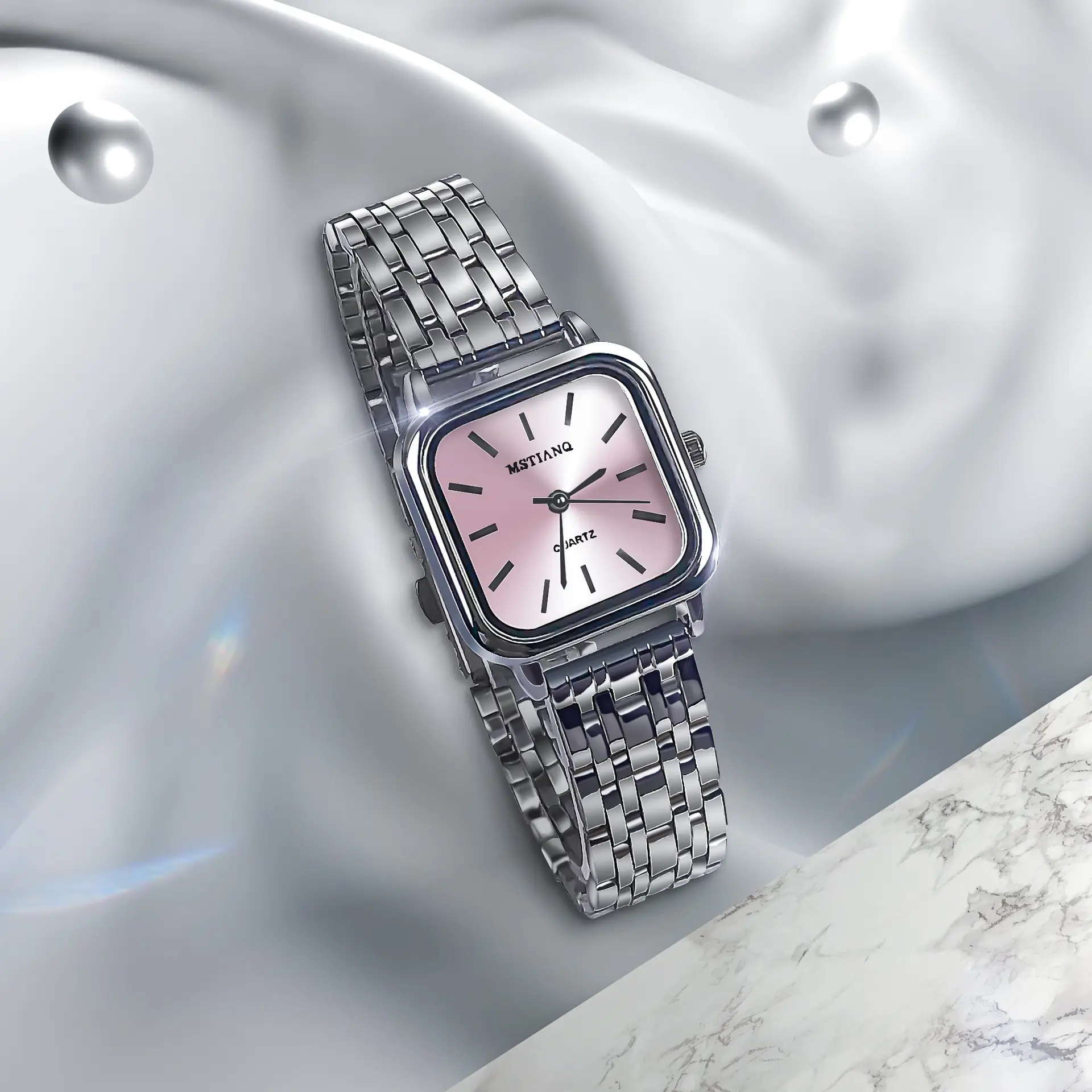 Square Watch Women's Light Luxury Silver 2022