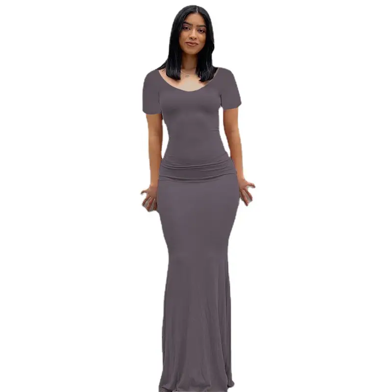 Women's Pink Slim Fit Long Sleeve Dress