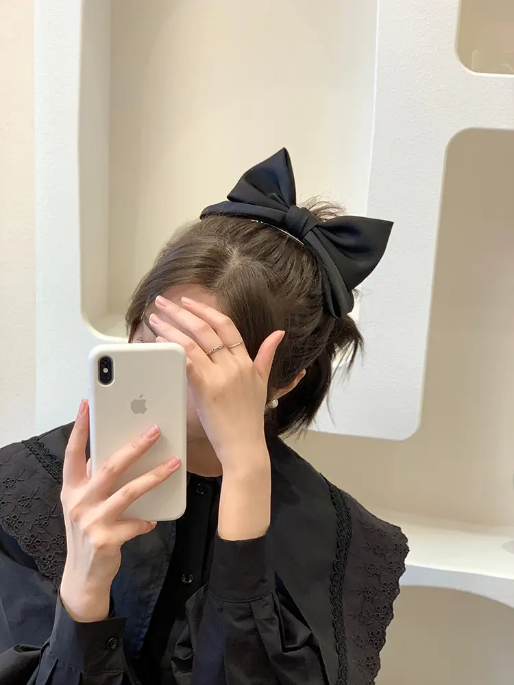 Women's Black Three-Dimensional Bow Hairpin Clip — feature 4
