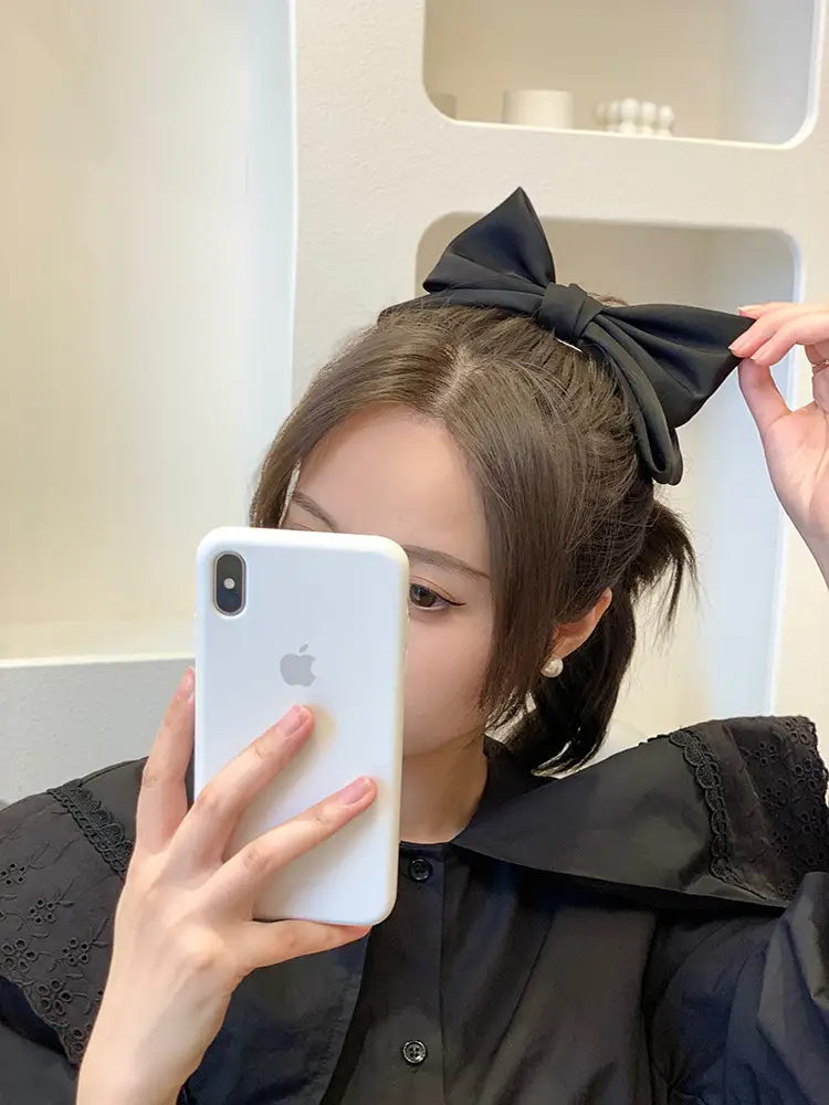 Women's Black Three-Dimensional Bow Hairpin Clip — feature 8