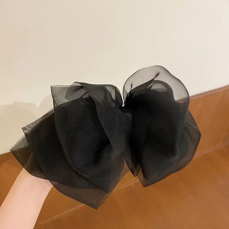 Beige Chiffon Clip Ponytail for Women's Headband 2023 - Image 2