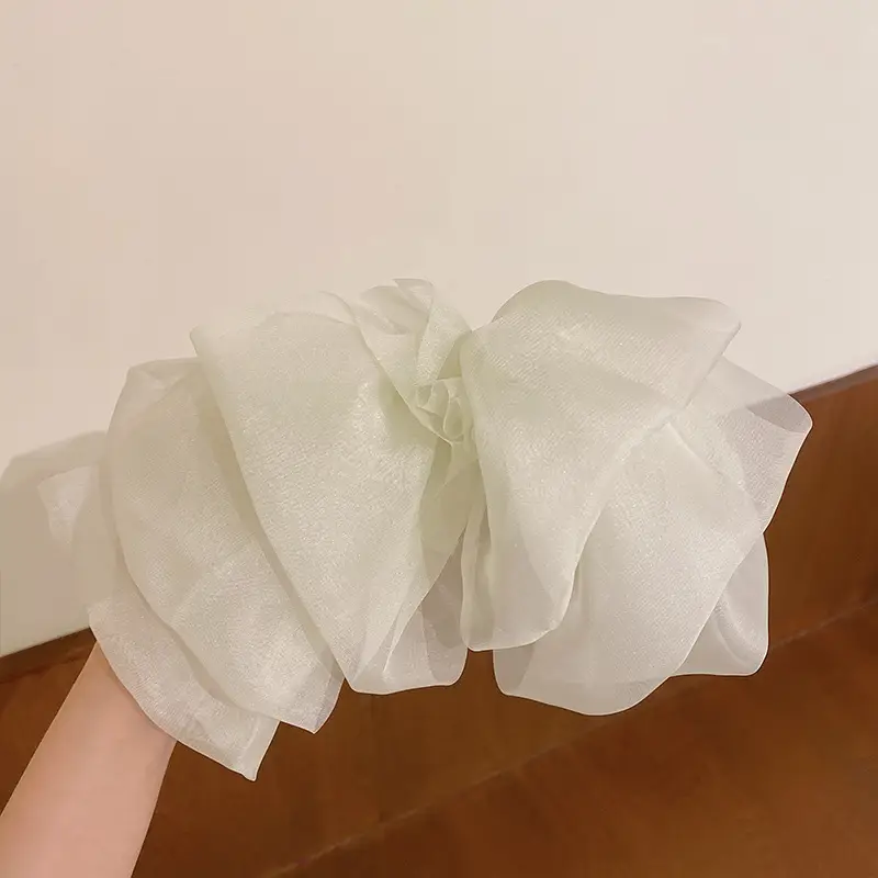 Beige Chiffon Clip Ponytail for Women's Headband 2023 - Image 3