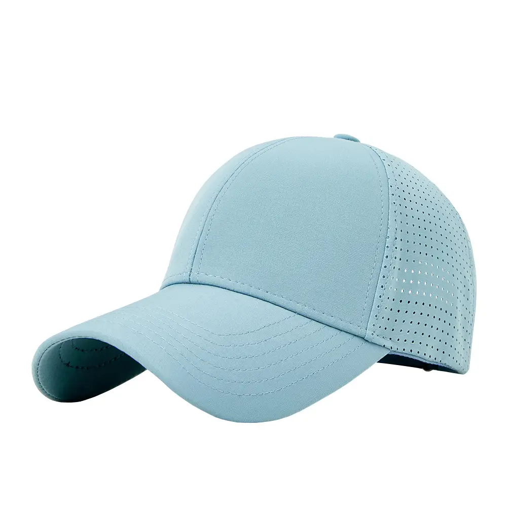Gray Perforated Baseball Cap for Women - Image 19