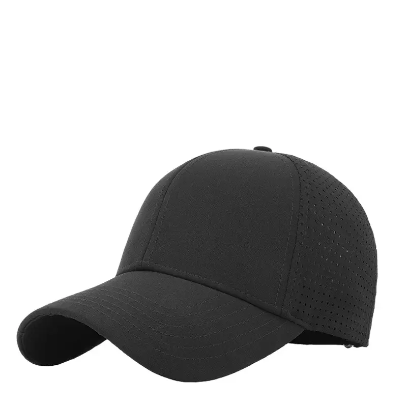 Gray Perforated Baseball Cap for Women