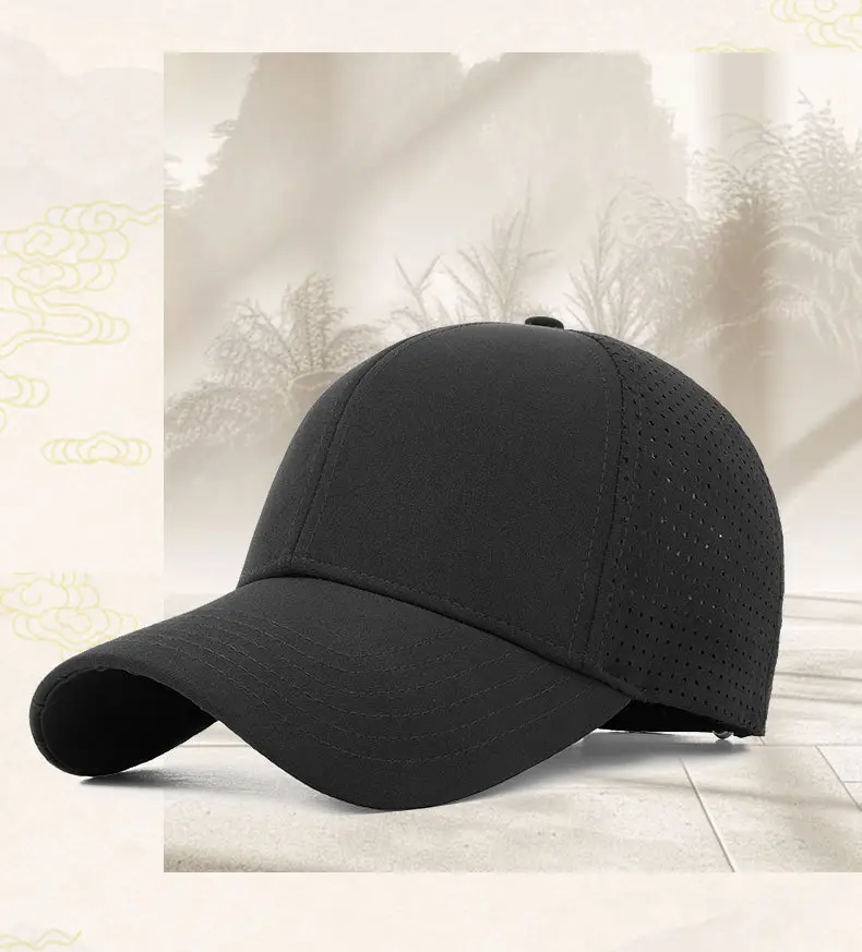 Gray Perforated Baseball Cap for Women — feature 4