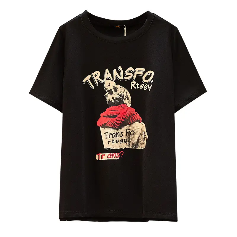 Plus Size Women Black Transfo Romy T-Shirt 60-175kg - Image 7