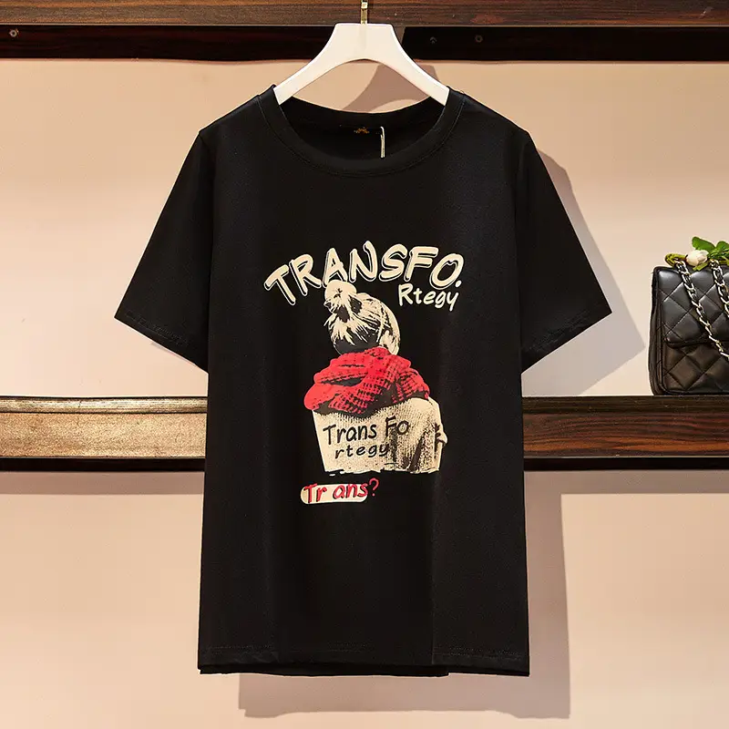 Plus Size Women Black Transfo Romy T-Shirt 60-175kg - Image 2