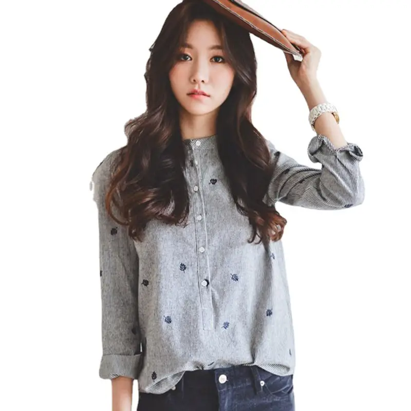 2026 Spring Striped Collar Shirt for Women