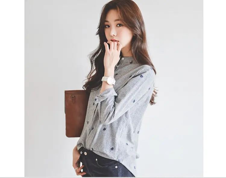 2026 Spring Striped Collar Shirt for Women — feature 12