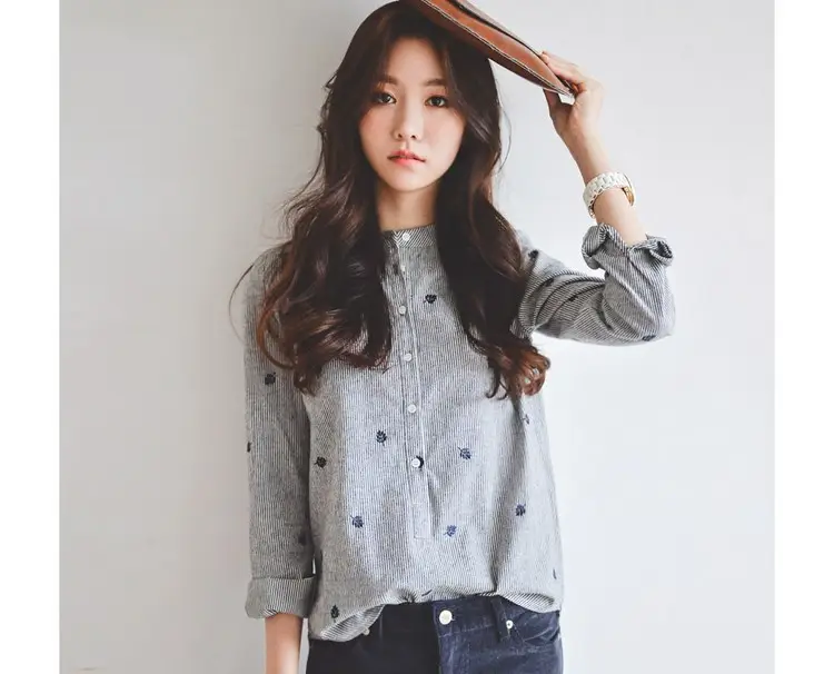 2026 Spring Striped Collar Shirt for Women — feature 15