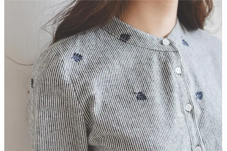 2026 Spring Striped Collar Shirt for Women — feature 17