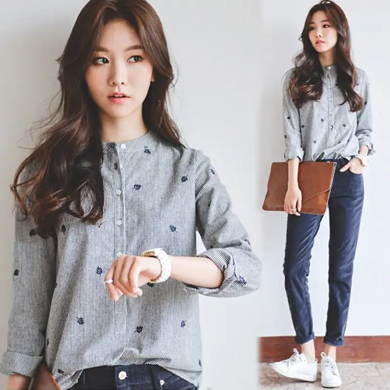 2026 Spring Striped Collar Shirt for Women — feature 21