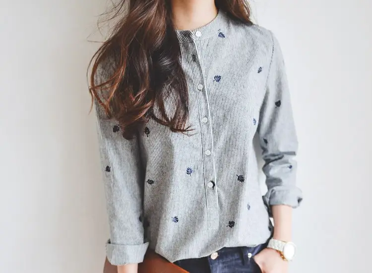 2026 Spring Striped Collar Shirt for Women — feature 5